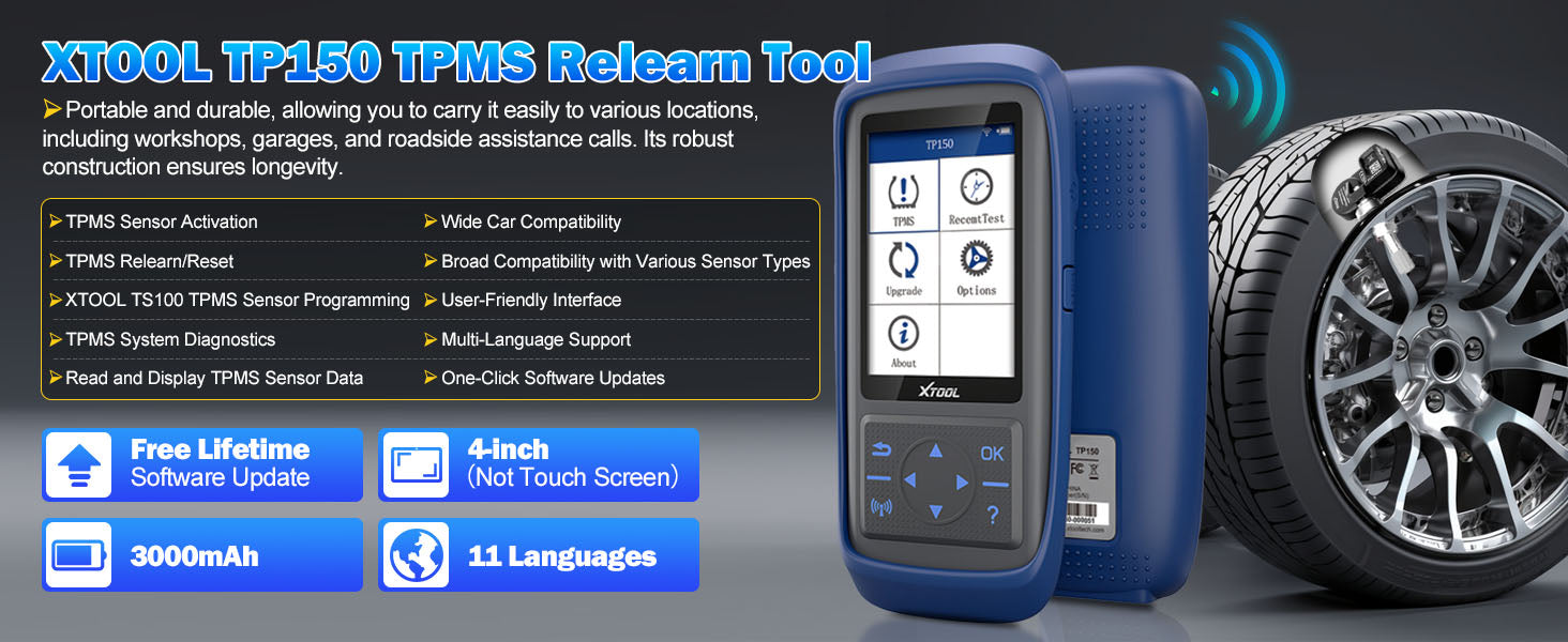 Complete TPMS Service with XTOOL TP150 and TS100 Sensor