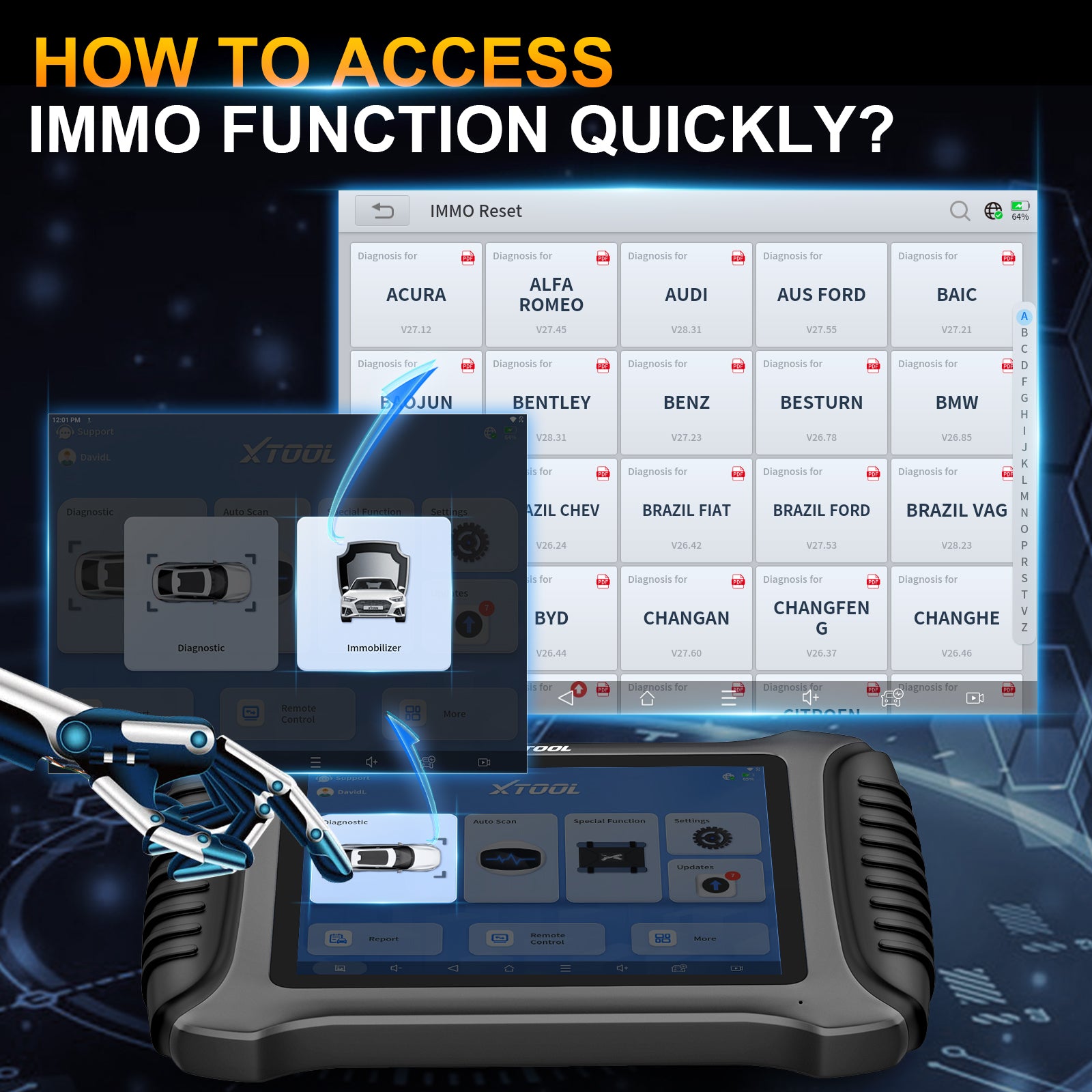 How to Quickly Access the IMMO Function on X100 PAD3