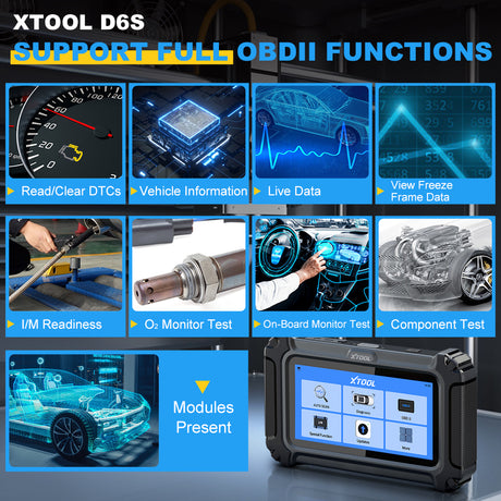 XTOOL D6S SUPPORT FULLOBDII FUNCTIONS