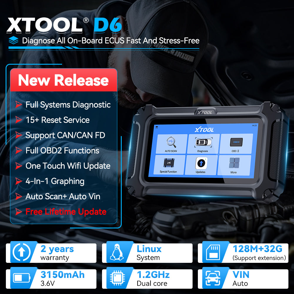 XTOOL D6 Diagnose All On-Board ECUS Fast And Stress-Free