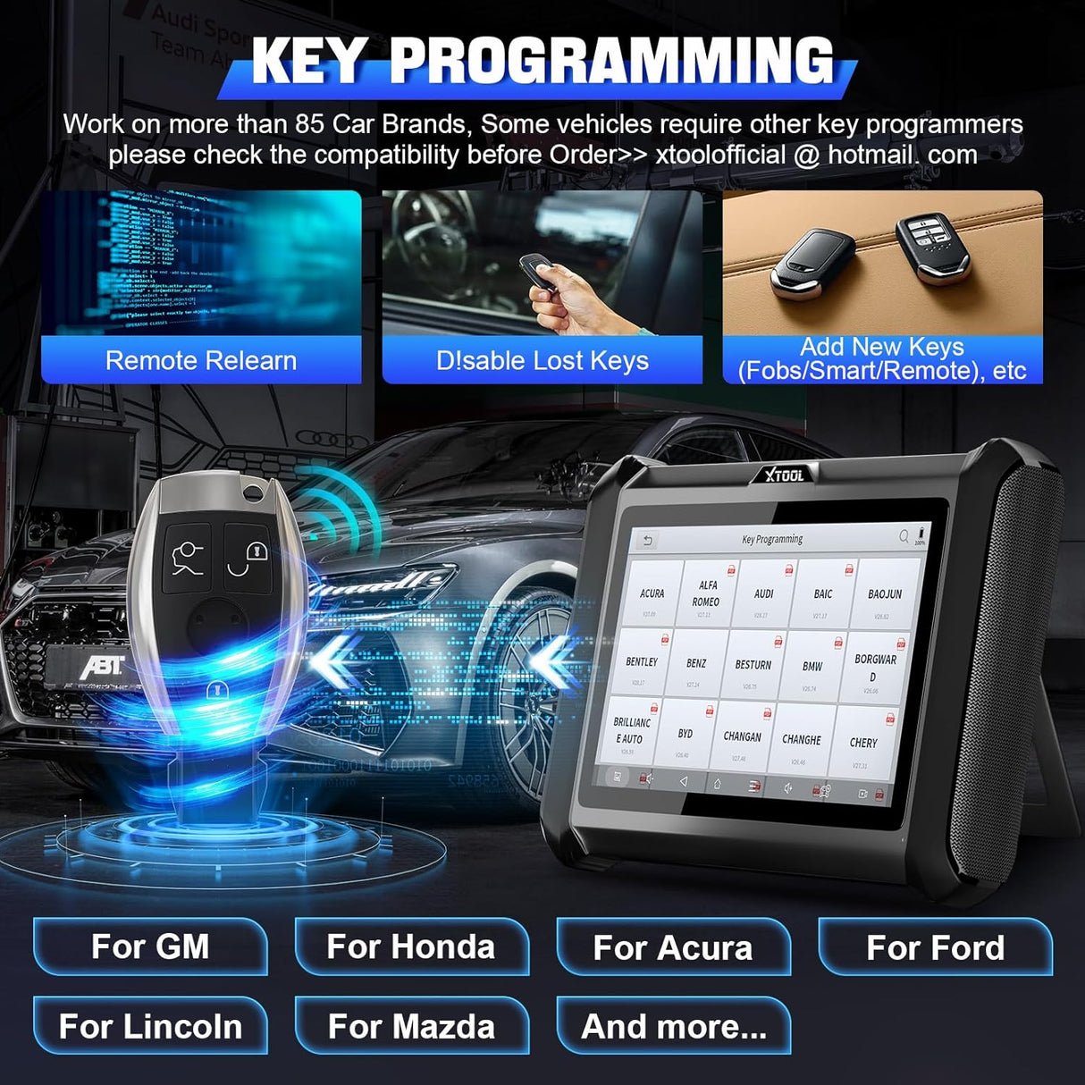 XTOOL D7W Key programming