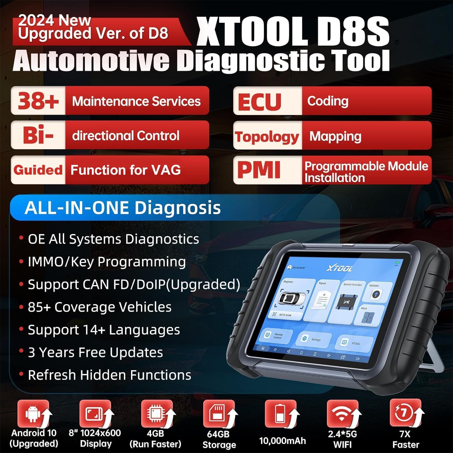 XTOOL D8S automotive diagnostic tool