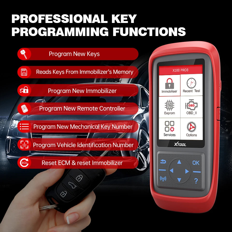 XTOOL X100 Pro3 professional key Programming functions