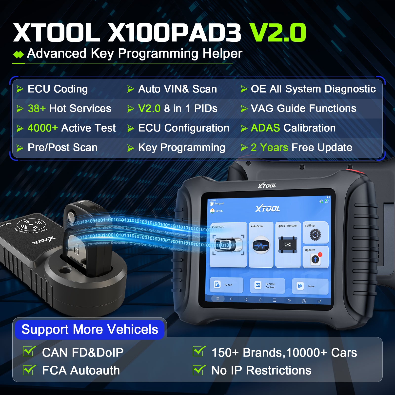 XTOOL X100PAD3 V2.0 Advanced Key Programming Helper