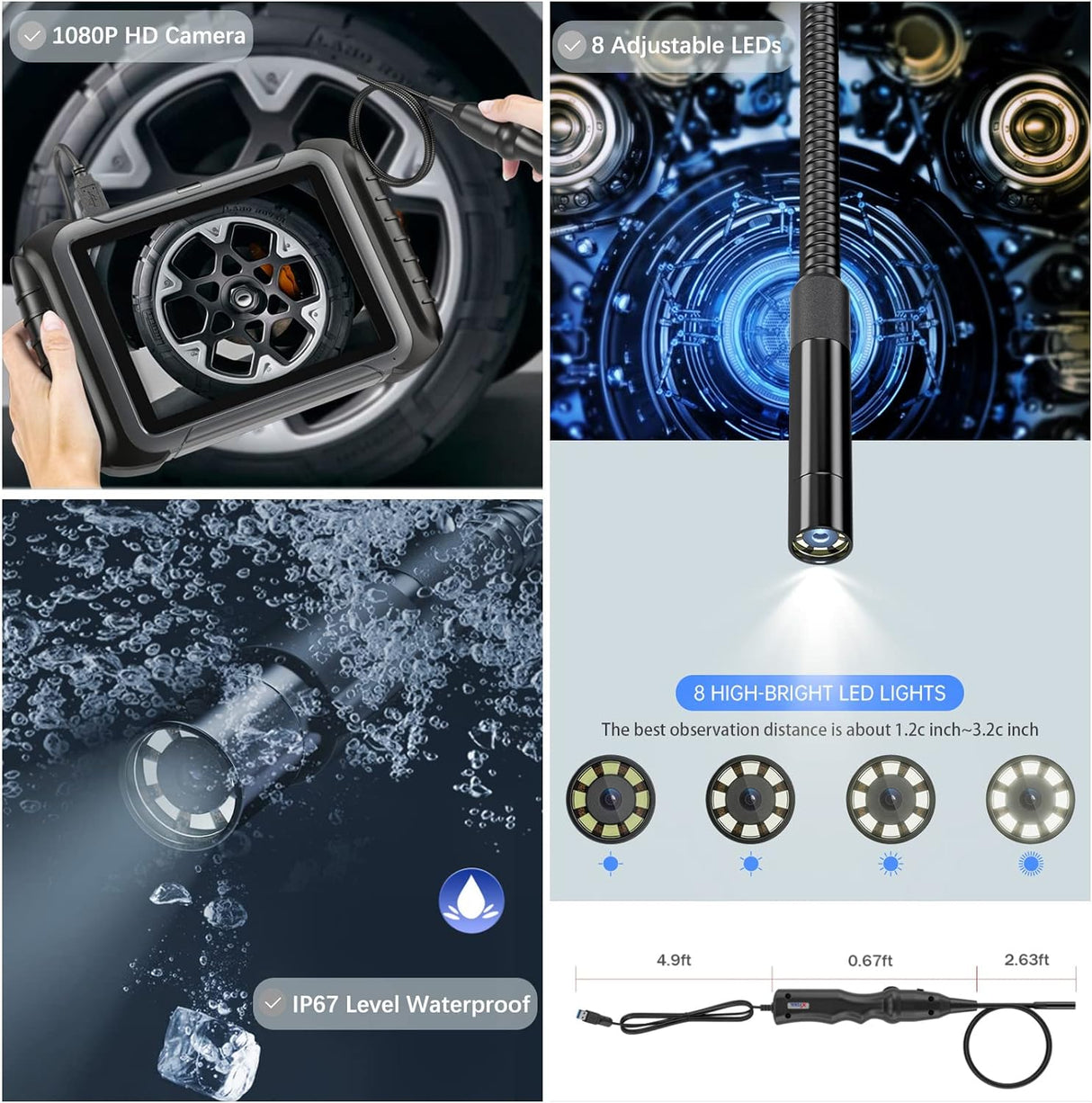 XTOOL XV200 8 High bright led lights