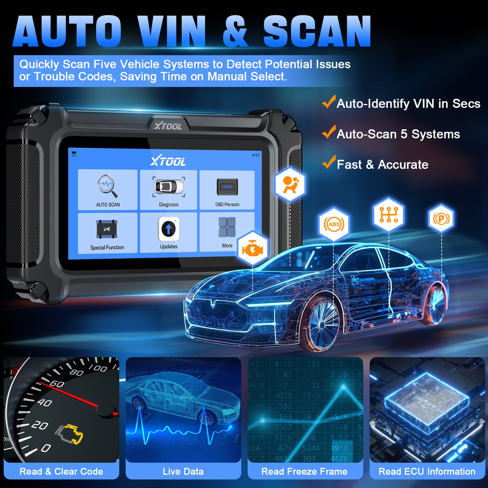 Xtool D5 auto vin and scan