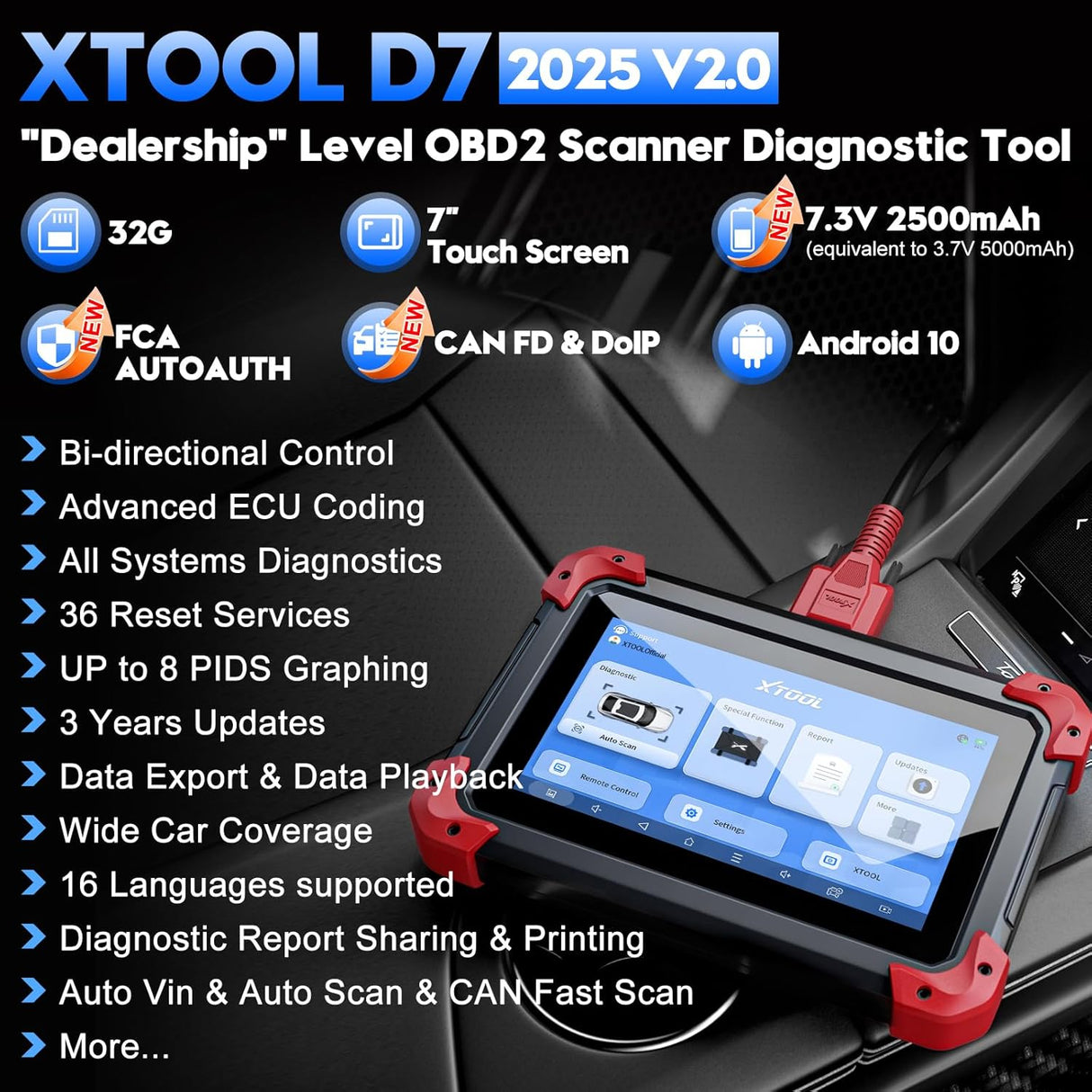 Xtool D7 Level OBD2 Scanner Diagnostic Tool