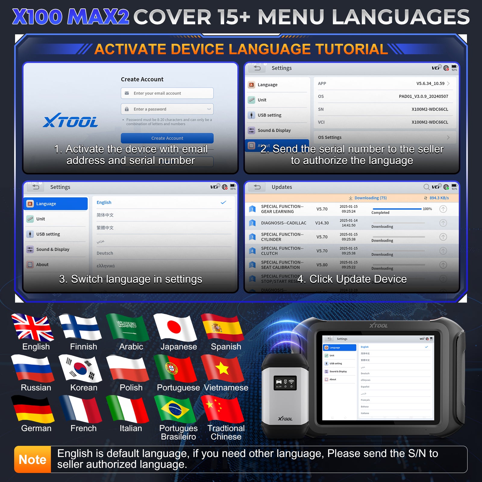 Xtool X100MAX 2 15 LANGUAGE FREE TO SWITCH