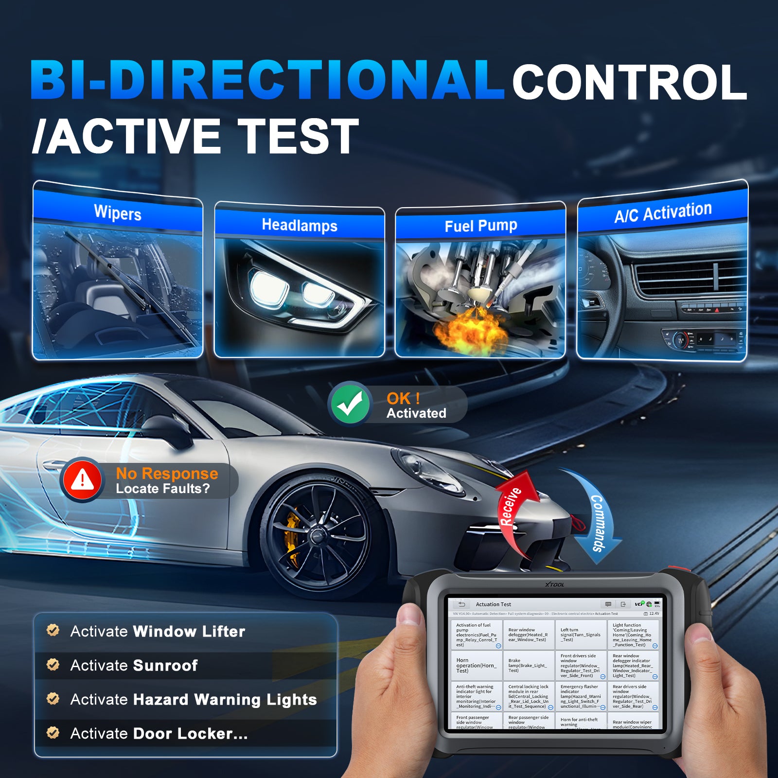 Xtool ip919 max bidirectional control or active test