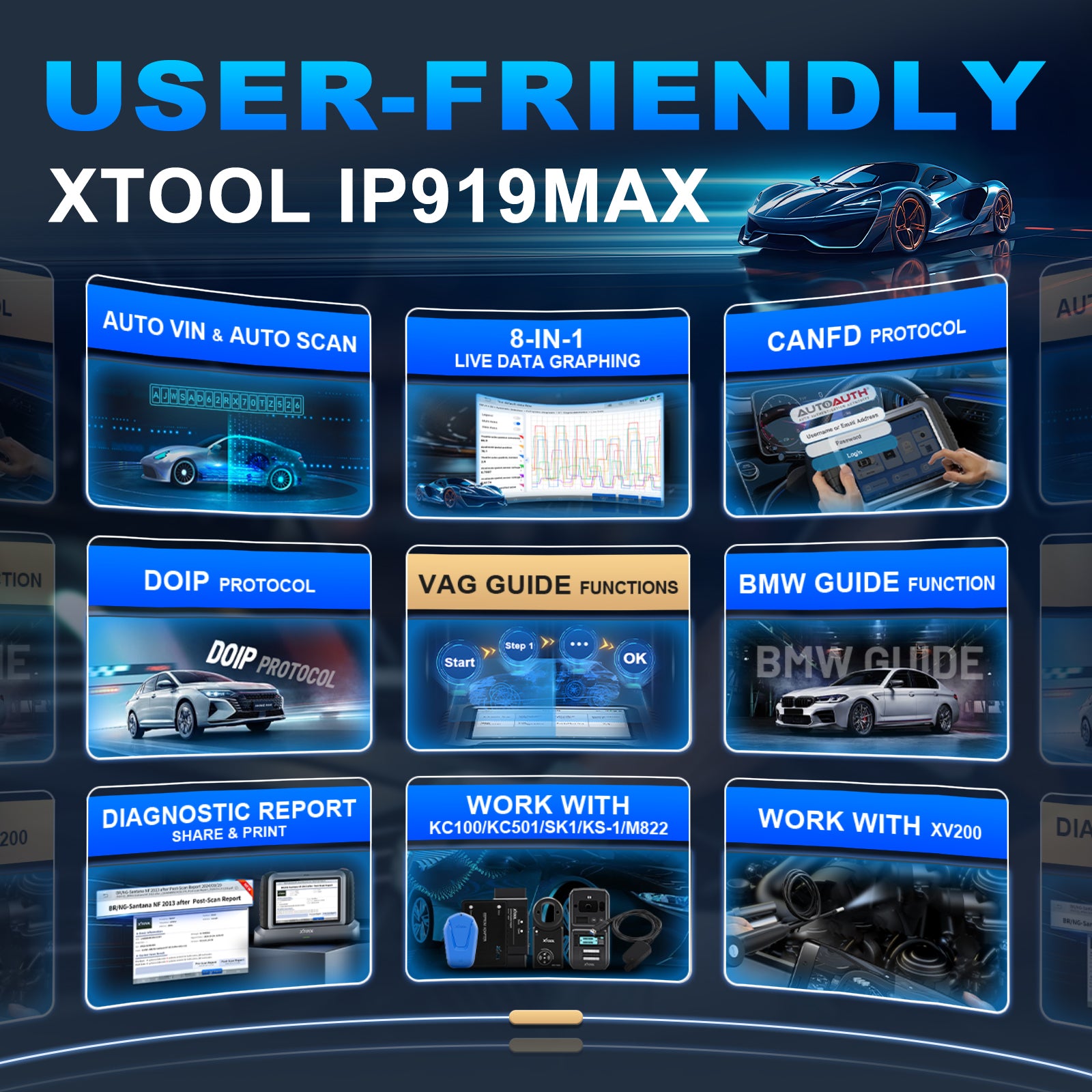 XTOOL IP919 MAX with J2534