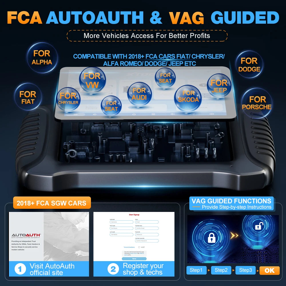  xtool inplus IP900S Fca autoauth and vag guided